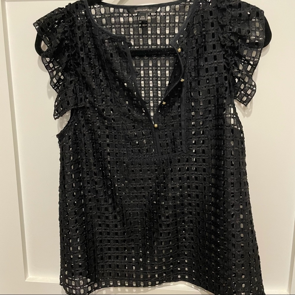 Banana Republic Black Sleeveless Blouse